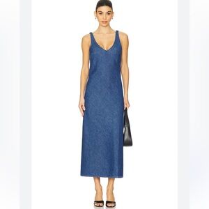 LNA V SLIP DENIM DRESS M